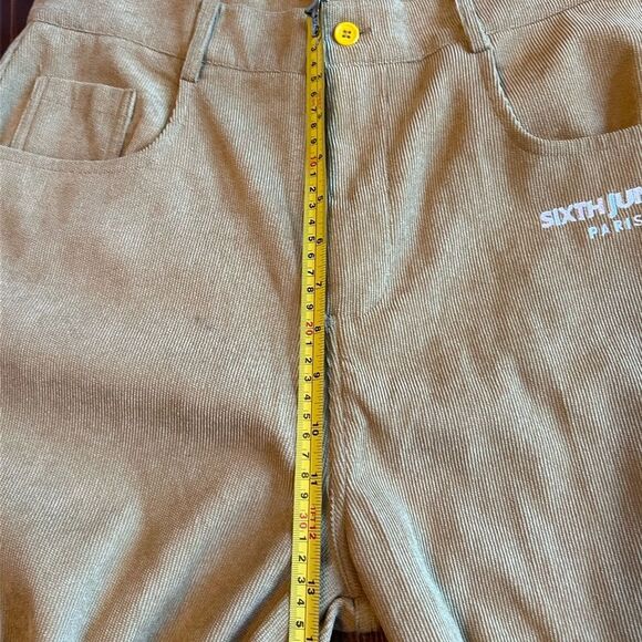 Sixth June Utility Corduroy Pants Sz XL Brown Large Pockets Side Straps Festival - Picture 6 of 9